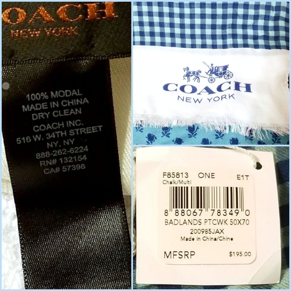 🆕️ 💯 Auth. Coach Badlands Patchwork Scarf F85813 - Picture 4 of 6